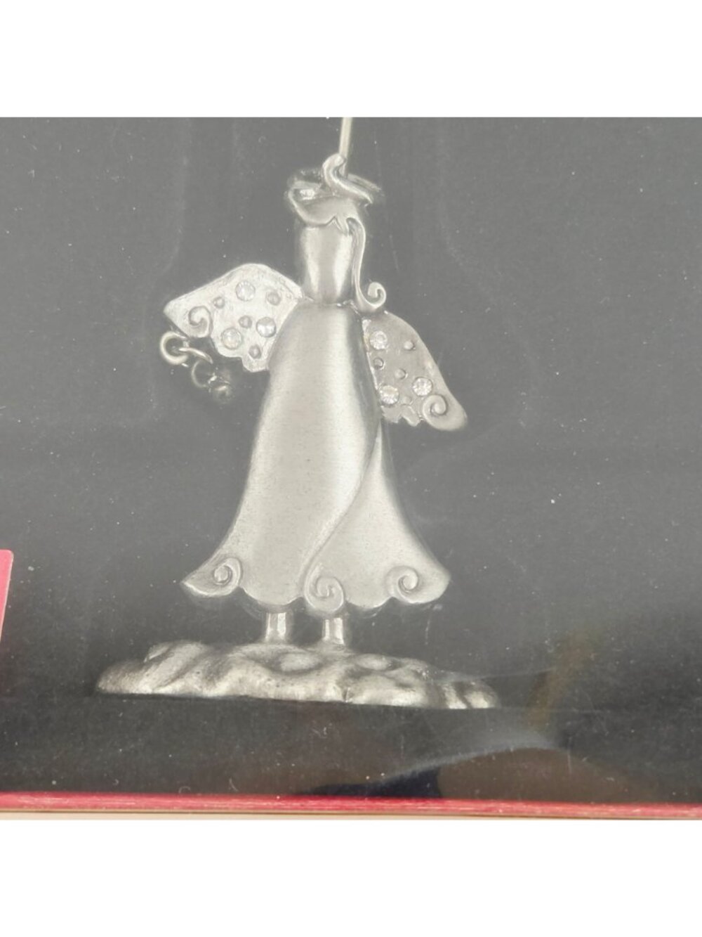 St Nicholas Square Angel Photo Holder Pewter Rhinestone Accent Set Of 3 Holiday - Picture 5 of 8